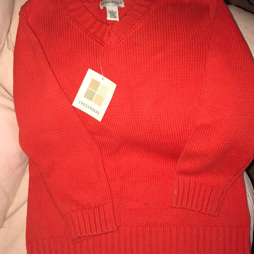 Orange 3/4 sleeve sweater size L